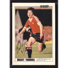 Signed picture of Mickey Thomas the Manchester United footballer.